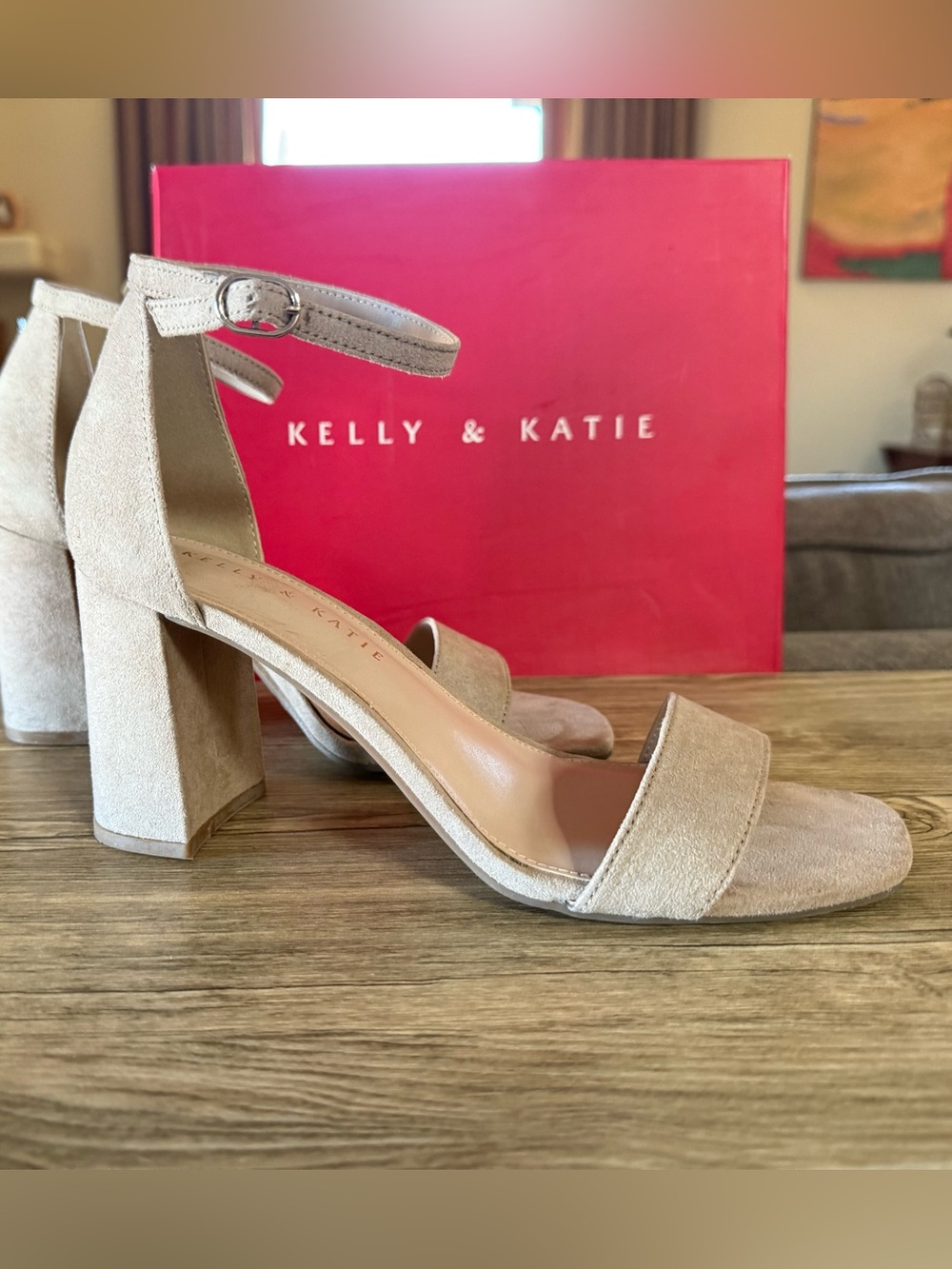Kelly & Katie Taupe Block Heel Sandals